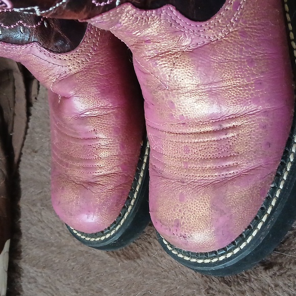 Ariat Pink and Brown Western Boots - Picture 7 of 13